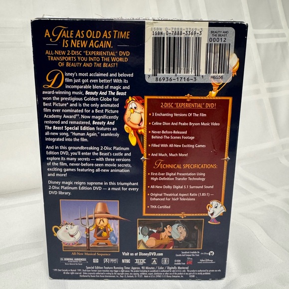 Beauty and the Beast (DVD, 2002, 2-Disc Set, Special Edition) - Picture 3 of 6